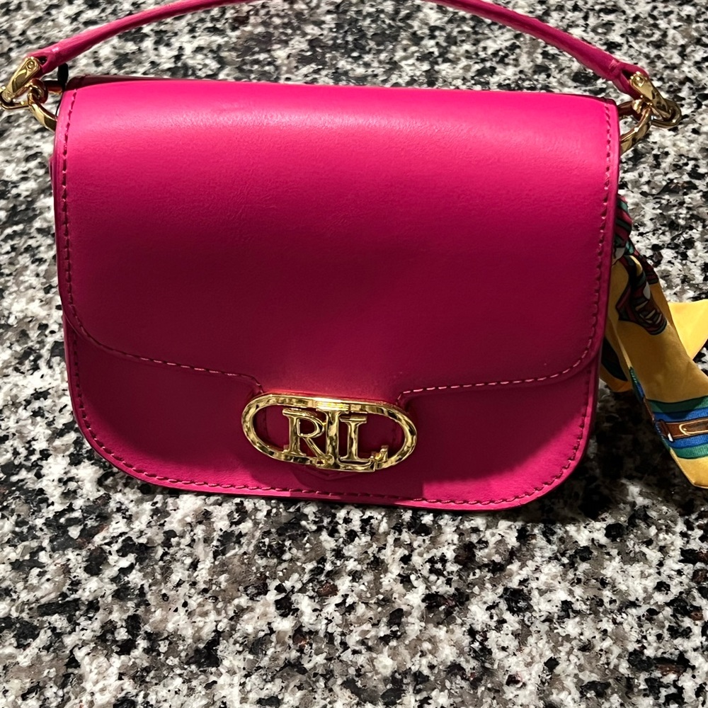 Brand new! Pink Crossbody Ralph Lauren leather bag.
